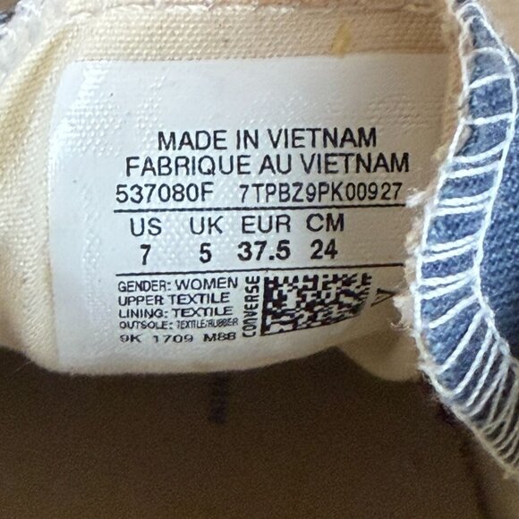 Converse Shoreline Elastic Heel Sneakers Womens 7 Navy Blue White Pull On - Picture 5 of 10